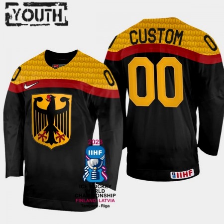 Maillot de Hockey Allemagne Personnaliser IIHF World Championship 2023 Noir - Enfant Maillot de Hockey Allemagne Personnaliser IIHF World Championship 2023 Noir - Enfant